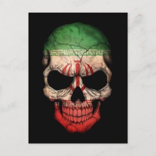 Postal Cráneo de la bandera iraní del personalizable