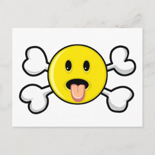 Postal cráneo de lengua y huesos cruzados