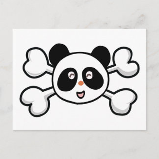 Postal cráneo de oso panda y cruces