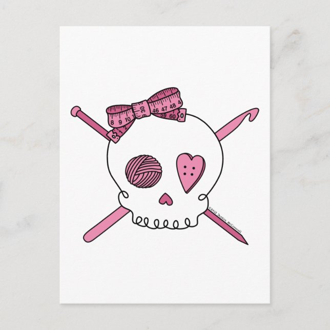 Postal Cráneo del arte (rosa) (Anverso)