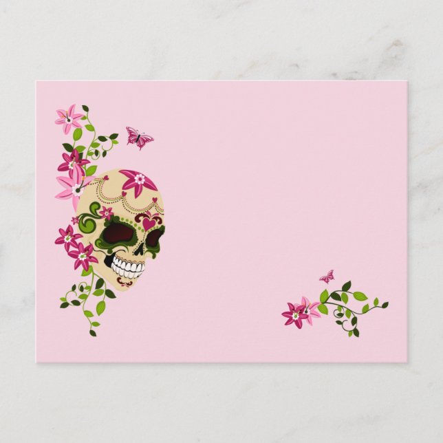 Postal Cráneo del azúcar [Día de Muertos] (Anverso)