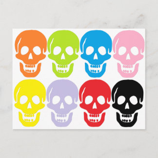 Postal cráneo multicolor