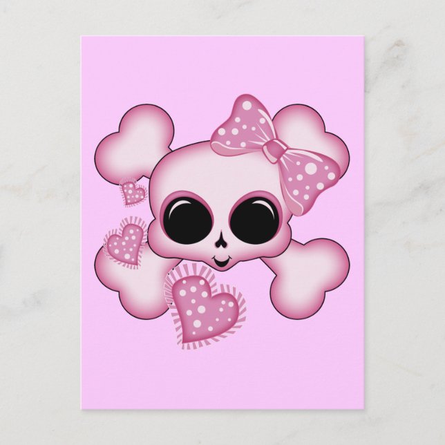 Postal Cráneo rosa (Anverso)