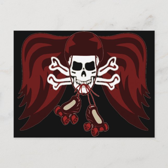 Postal cráneo y patines (Anverso)