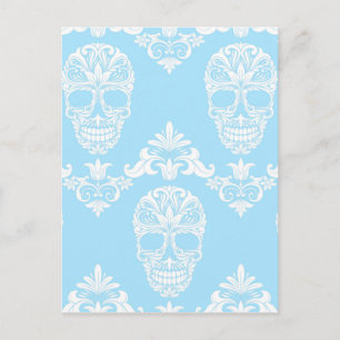 Postal cráneos victorianos azules