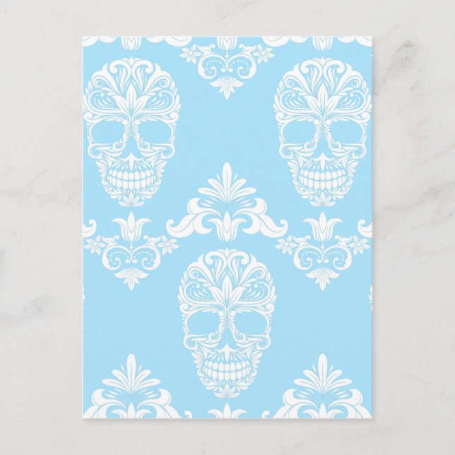 Postal cráneos victorianos azules (Anverso)