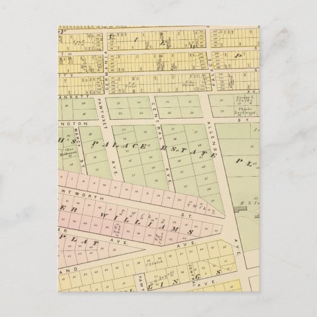 Postal Cranston, mapa de RI (Anverso)