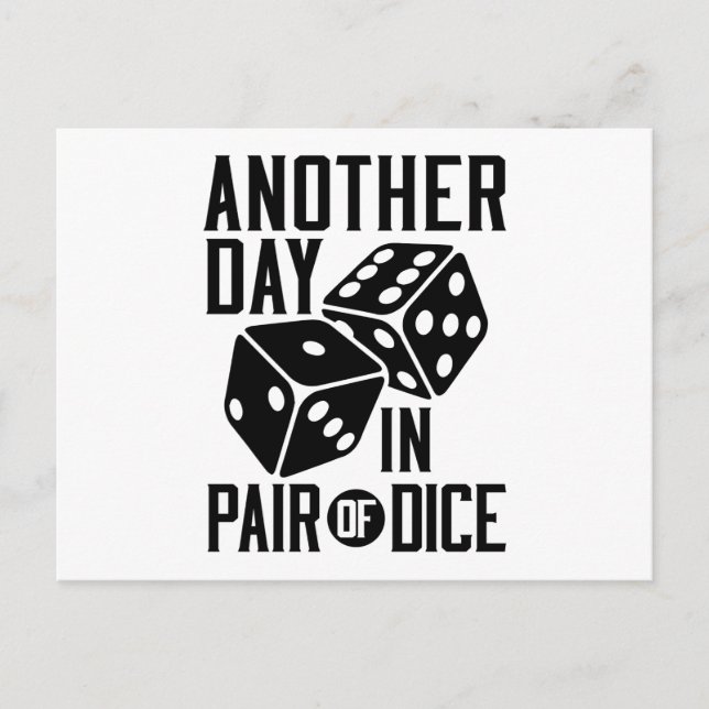 Postal Craps Casino Otro día en par de dados (Anverso)