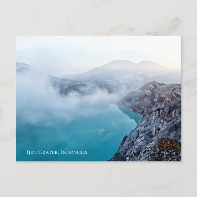 Postal Cráter de azufre de montaña niebla azul de anillos (Anverso)