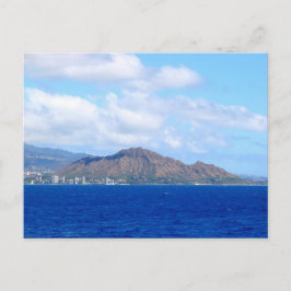 Postal Cráter de Diamond Head con nubes dramáticas Oahu