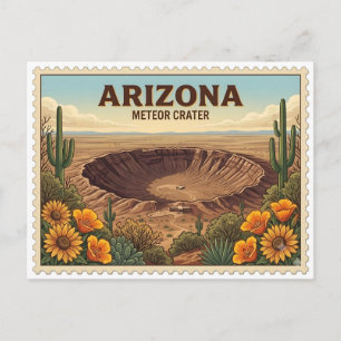 Postal Cráter de Meteorito de Arizona Viaje por el Desier