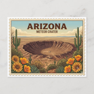 Postal Cráter de Meteorito de Arizona Viaje por el Desier