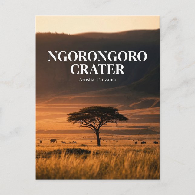 Postal Cráter de Ngorongoro, Arusha, Región de Arusha (Anverso)