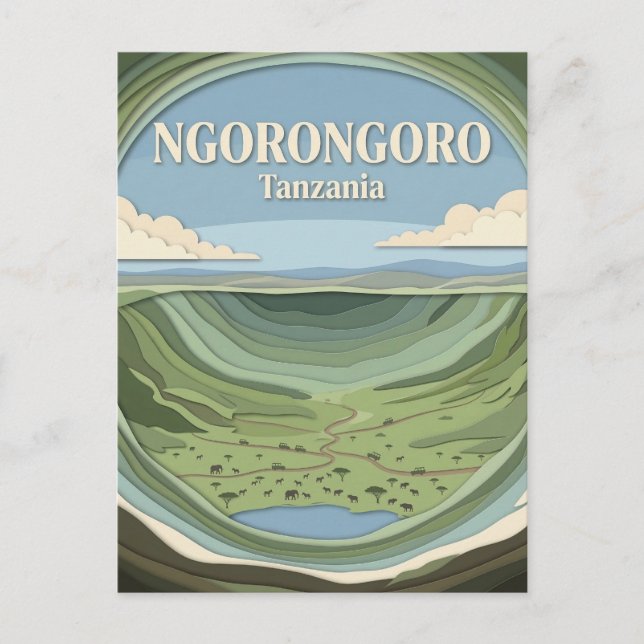 Postal Cráter de Ngorongoro, Karatu, Arusha (Anverso)