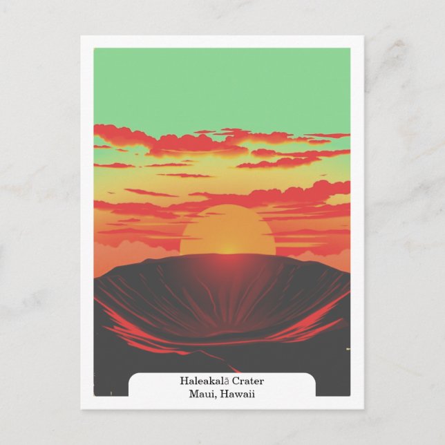 Postal Cráter Haleakalā, Maui, cosecha hawaiana de viajes (Anverso)