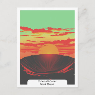 Postal Cráter Haleakalā, Maui, Hawái Viaje Vintage
