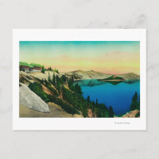 Postal Crater Lake Lodge con vista al lago (Anverso)