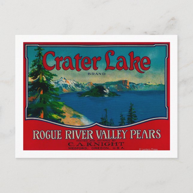 Postal Crater Lake Pear Crate LabelMedford, OR (Anverso)