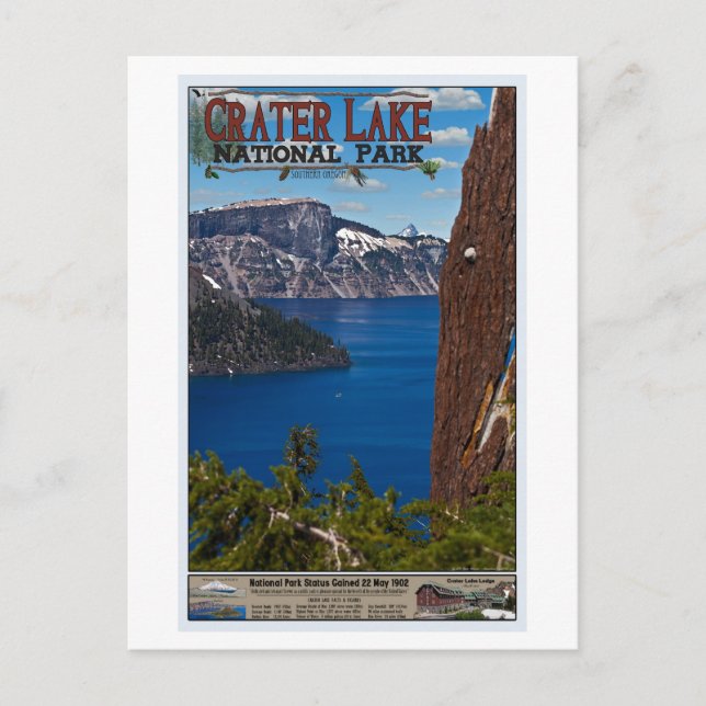 Postal Crater Lake - Poster de información (Anverso)