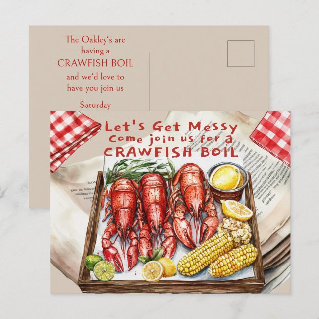 Postal Crawfish Boil Let's Get Messy (Anverso / Reverso)