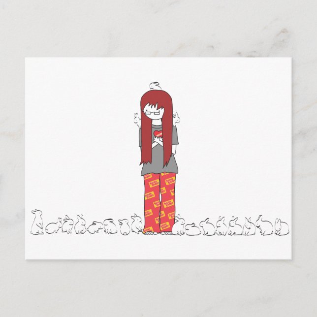 POSTAL CRAZY BUNNY LADY (Anverso)
