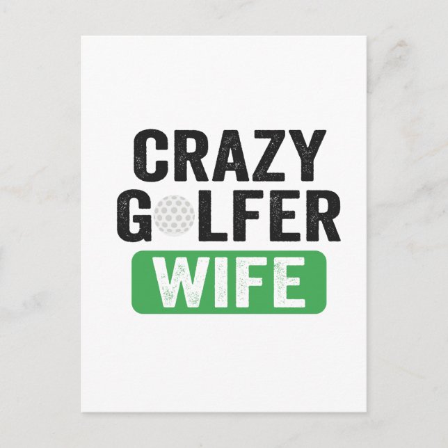 Postal Crazy Golfer Wife Funny Golf Viuda Esposa Golf Cou (Anverso)
