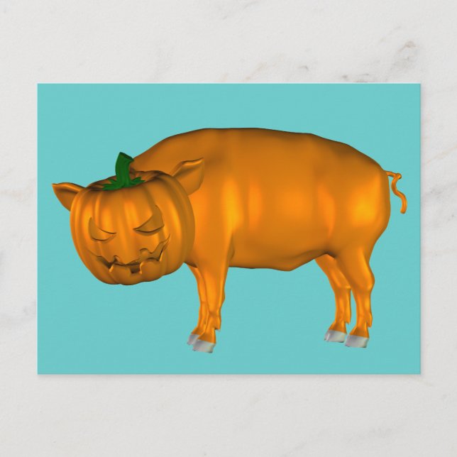 Postal Crazy Halloween Pig (Anverso)