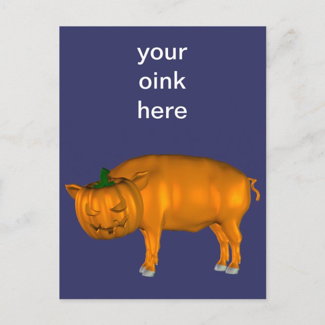 Postal Crazy Halloween Pig (Anverso)