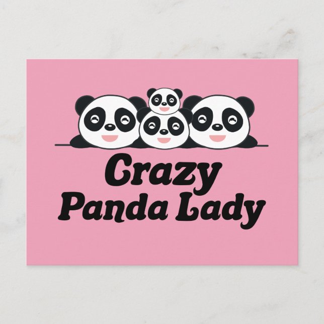 Postal Crazy Panda Lady (Anverso)
