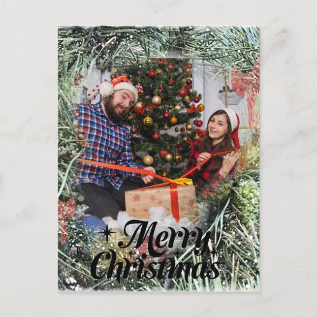 Postal Crea tu propia foto personalizada Feliz Navidad (Anverso)