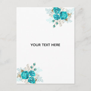 Postal Crea Tu Propia Rosa Azul Elegante