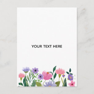 Postal Crea tu propio borde floral colorido 