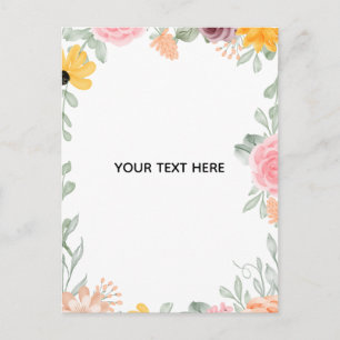 Postal Crea tu propio borde floral colorido 