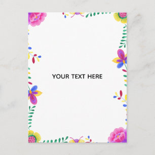 Postal Crea tu propio borde floral colorido