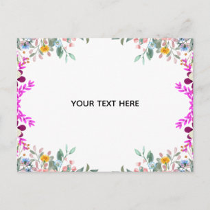 Postal Crea tu propio borde floral colorido