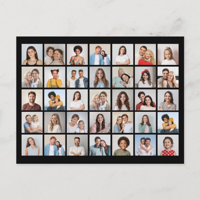 Postal Crea tu propio collage de 35 fotos (Anverso)