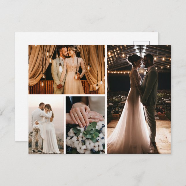 Postal Crea tu propio collage de 4 fotos (Anverso / Reverso)