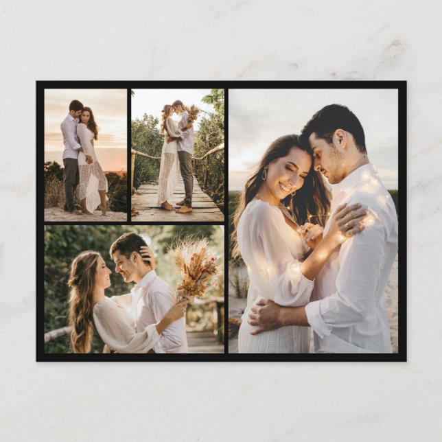 Postal Crea tu propio collage de 4 fotos (Anverso)