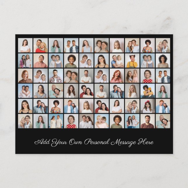 Postal Crea tu propio collage de 60 fotos, añade tu salud (Anverso)