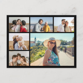 Postal Crea tu propio collage de 6 fotos editable en colo