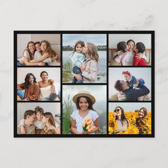 Postal Crea tu propio collage de 8 fotos (Anverso)