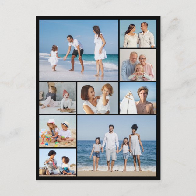 Postal Crea tu propio collage de 9 fotos (Anverso)