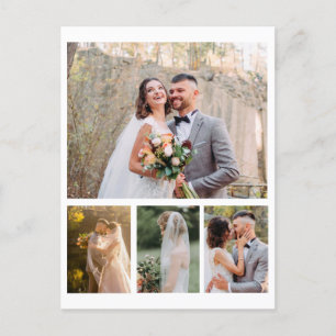 Postal Crea tu propio collage de boda de 4 fotos