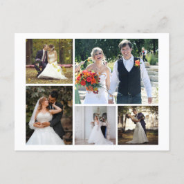 Postal Crea tu propio collage de boda de 5 fotos