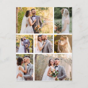 Postal Crea tu propio collage de boda de 7 fotos