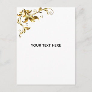Postal Crea tu propio elegante blanco dorado