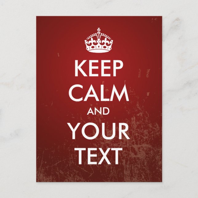Postal Crea tu propio "Keep Calm" (borrón rojo) (Anverso)