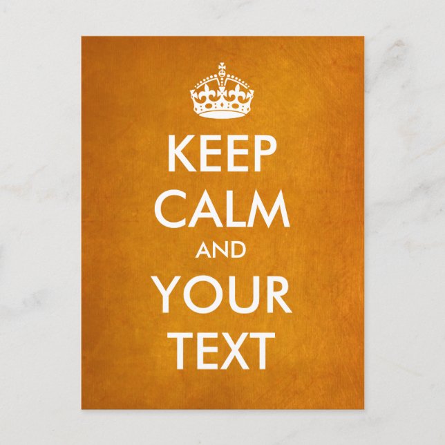Postal Crea tu propio "Keep Calm & Carry On" (hoja de oro (Anverso)