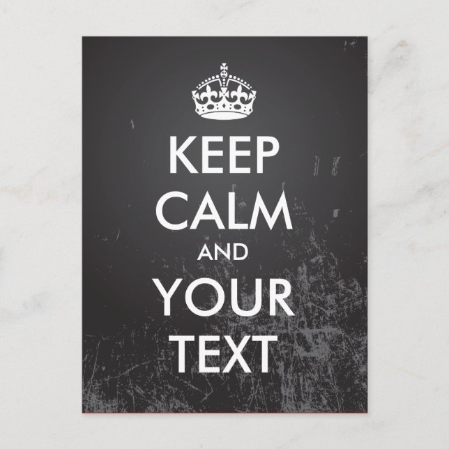 Postal Crea tu propio "Keep Calm" (negro grueso) (Anverso)