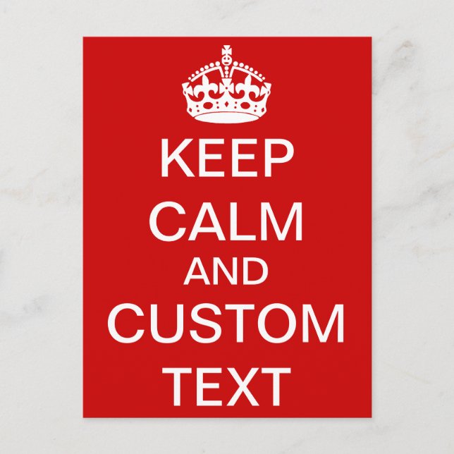 Postal Crea Tu Propio Keep Calm y Sigue Adelante Personal (Anverso)